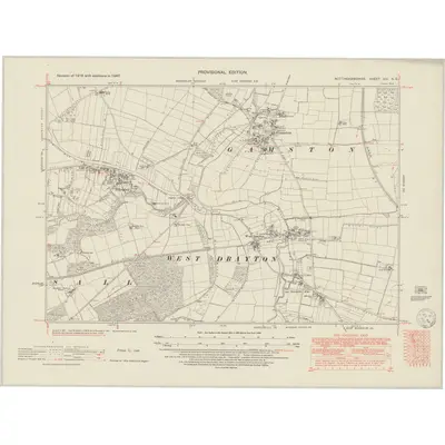1947 Map of Nottinghamshire XIV.SE, 1950 Print