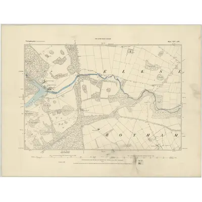 1884 Map of Nottinghamshire XIV.SW, 1885 Print
