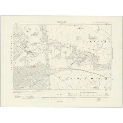 1916 Map of Nottinghamshire XIV.SW, 1921 Print