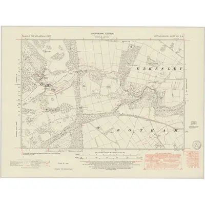1947 Map of Nottinghamshire XIV.SW, 1950 Print