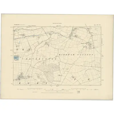 1883 Map of Nottinghamshire XIX.NE, 1884 Print