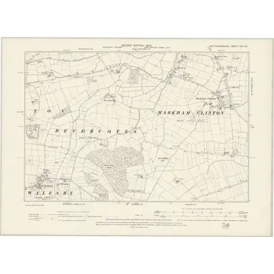 1898 Map of Nottinghamshire XIX.NE, 1900 Print