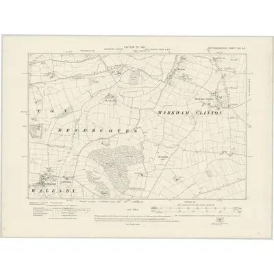 1915 Map of Nottinghamshire XIX.NE, 1921 Print