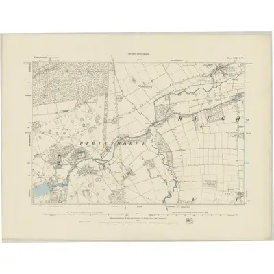 1883 Map of Nottinghamshire XIX.NW, 1884 Print
