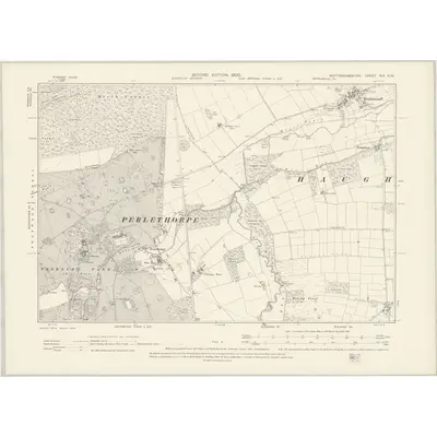 1897 Map of Nottinghamshire XIX.NW, 1900 Print