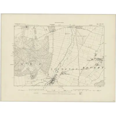 1882 Map of Nottinghamshire XIX.SW, 1884 Print