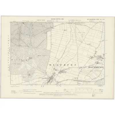 1897 Map of Nottinghamshire XIX.SW, 1900 Print