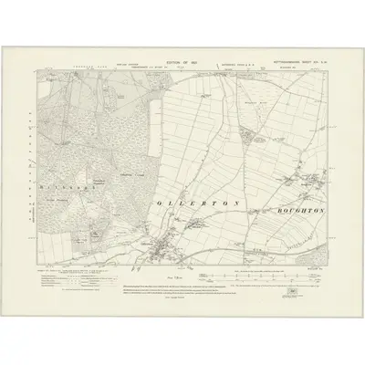 1915 Map of Nottinghamshire XIX.SW, 1921 Print