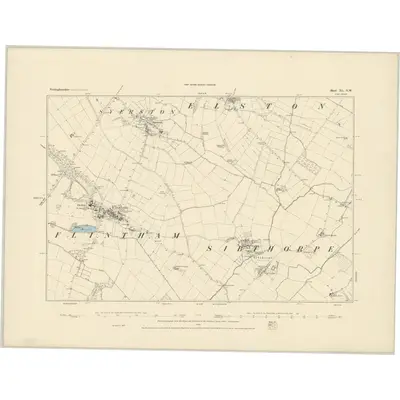 1883 Map of Nottinghamshire XL.NW, 1884 Print