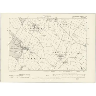 1899 Map of Nottinghamshire XL.NW, 1900 Print