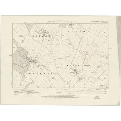 1915 Map of Nottinghamshire XL.NW, 1921 Print