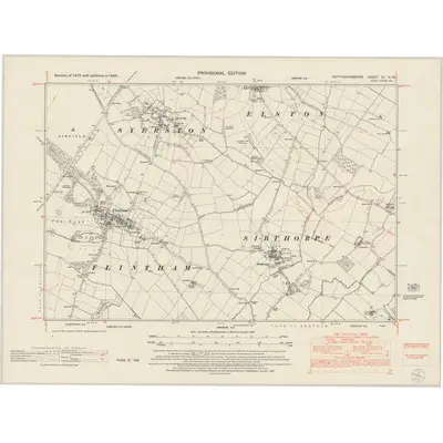1950 Map of Nottinghamshire XL.NW, 1953 Print