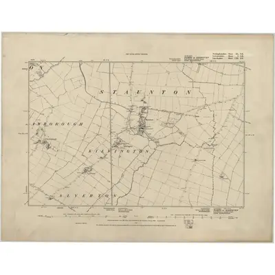 1883 Map of Nottinghamshire XL.SE, 1887 Print