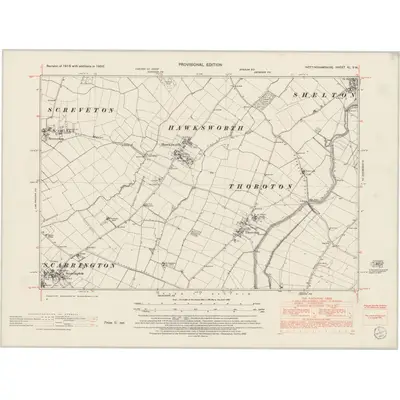 1950 Map of Nottinghamshire XL.SW, 1953 Print