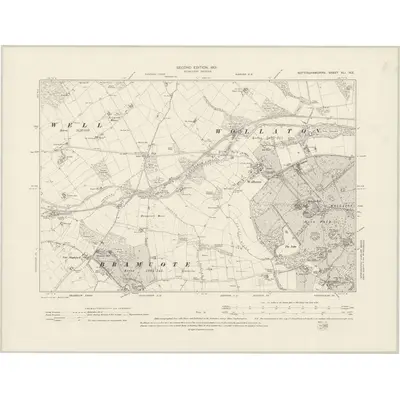 1899 Map of Nottinghamshire XLI.NE, 1901 Print