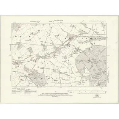 1913 Map of Nottinghamshire XLI.NE, 1921 Print