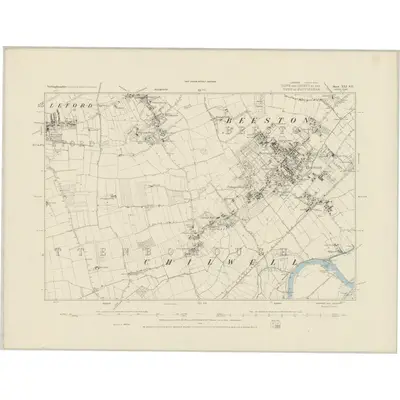 1882 Map of Nottinghamshire XLI.SE, 1884 Print