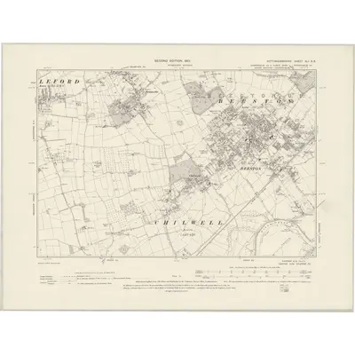 1899 Map of Nottinghamshire XLI.SE, 1901 Print