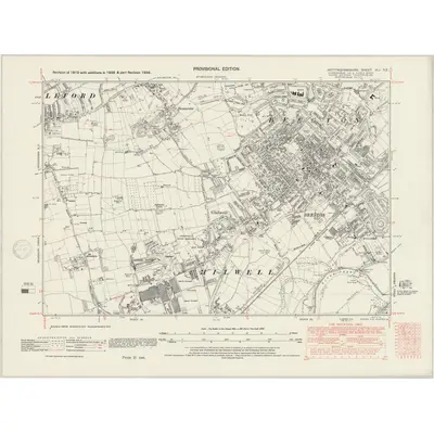 1938 Map of Nottinghamshire XLI.SE, 1947 Print