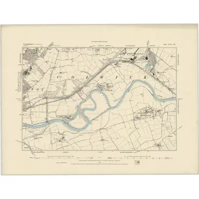 1880 Map of Nottinghamshire XLII.NE, 1885 Print