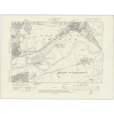 1919 Map of Nottinghamshire XLII.NE, 1920 Print