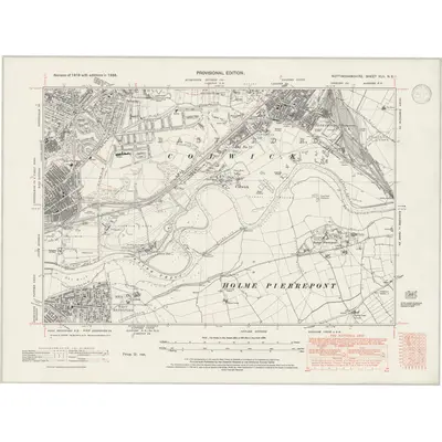 1938 Map of Nottinghamshire XLII.NE, 1947 Print