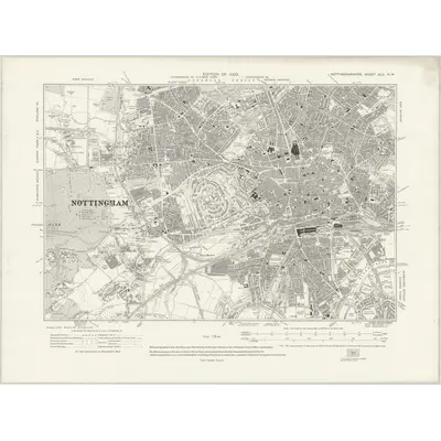 1919 Map of Nottinghamshire XLII.NW, 1920 Print