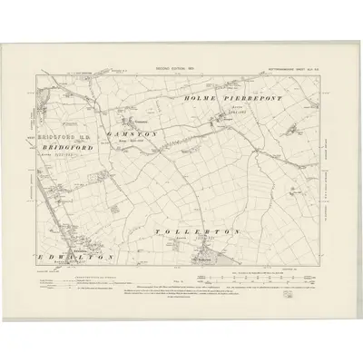 1899 Map of Nottinghamshire XLII.SE, 1901 Print