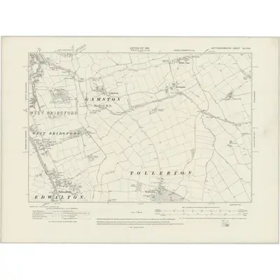 1912 Map of Nottinghamshire XLII.SE, 1919 Print