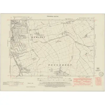 1938 Map of Nottinghamshire XLII.SE, 1949 Print
