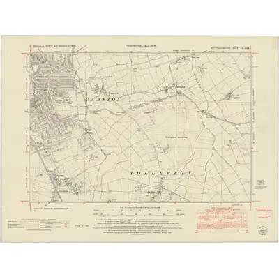 1950 Map of Nottinghamshire XLII.SE, 1952 Print
