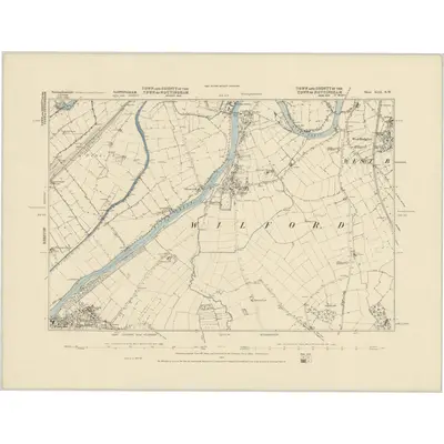 1882 Map of Nottinghamshire XLII.SW, 1885 Print