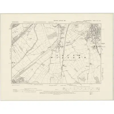 1899 Map of Nottinghamshire XLII.SW, 1901 Print