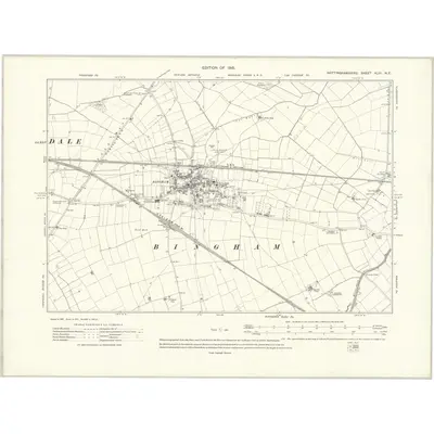 1912 Map of Nottinghamshire XLIII.NE, 1915 Print