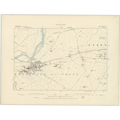 1882 Map of Nottinghamshire XLIII.NW, 1883 Print