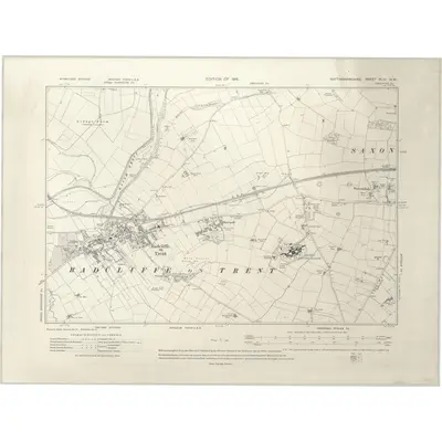1912 Map of Nottinghamshire XLIII.NW, 1915 Print