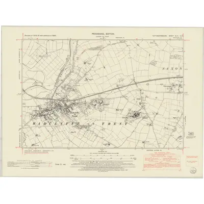 1950 Map of Nottinghamshire XLIII.NW, 1952 Print