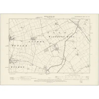 1899 Map of Nottinghamshire XLIII.SE, 1901 Print
