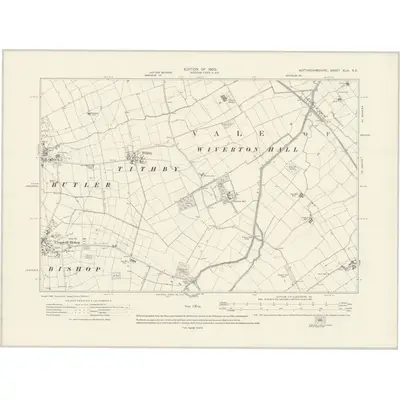 1915 Map of Nottinghamshire XLIII.SE, 1920 Print