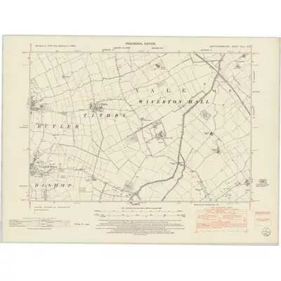 1950 Map of Nottinghamshire XLIII.SE, 1952 Print