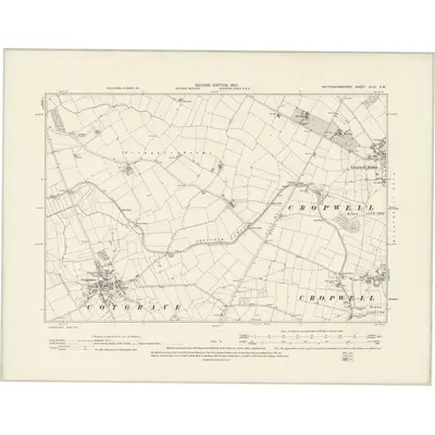 1899 Map of Nottinghamshire XLIII.SW, 1901 Print