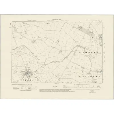 1915 Map of Nottinghamshire XLIII.SW, 1921 Print