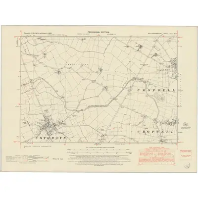 1950 Map of Nottinghamshire XLIII.SW, 1952 Print