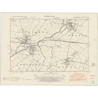 1950 Map of Nottinghamshire XLIV.NW, 1952 Print