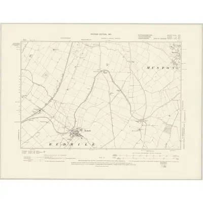 1899 Map of Nottinghamshire XLIV.SE, 1901 Print