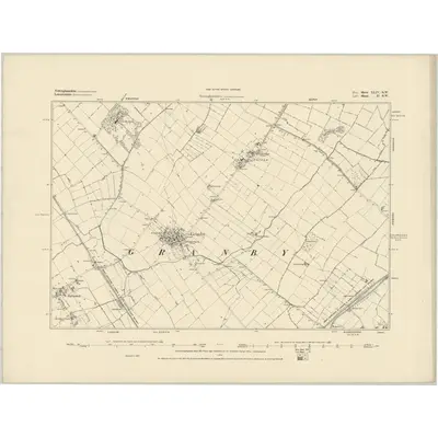 1883 Map of Nottinghamshire XLIV.SW, 1884 Print
