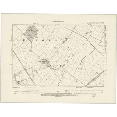 1899 Map of Nottinghamshire XLIV.SW, 1901 Print