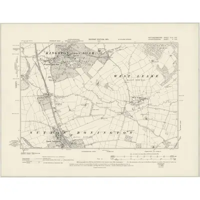 1899 Map of Nottinghamshire XLIX.NE, 1901 Print