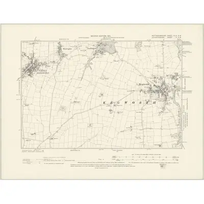 1899 Map of Nottinghamshire XLIX.NW, 1901 Print
