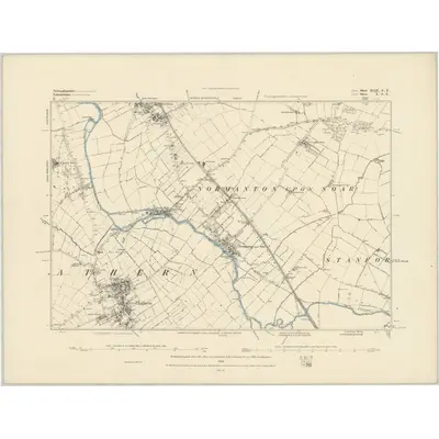 1882 Map of Nottinghamshire XLIX.SE, 1883 Print